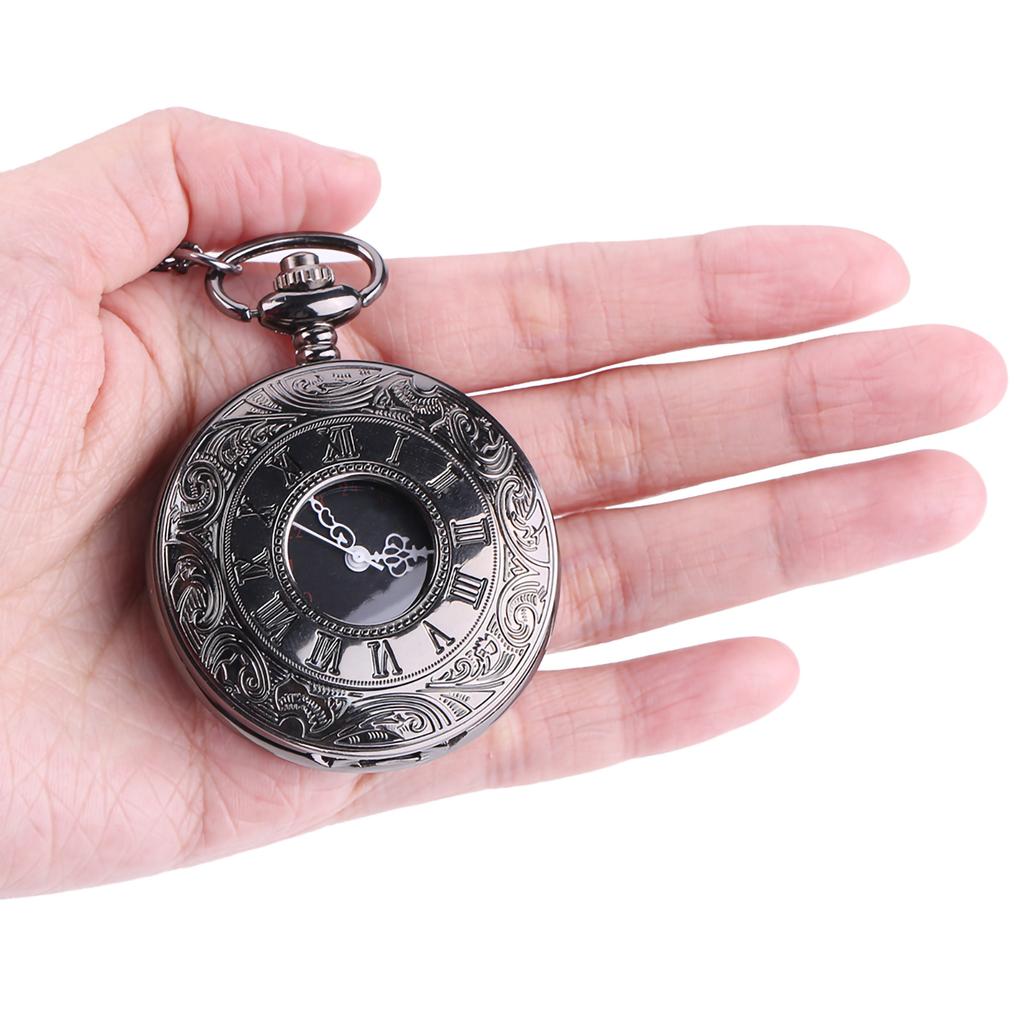 Classical Quartz Analog Alloy Pocket Watch Necklace Pendant with Chain