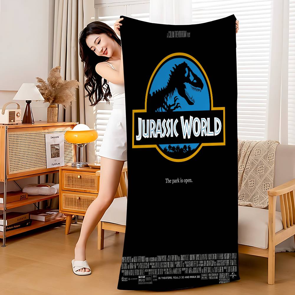 

J-Jurassic W-World Movie Microfiber Printed Beach Towel Mountain Climbing Yoga Beach Swimming Running Absorbent Soft Towel W30*H60(CM)