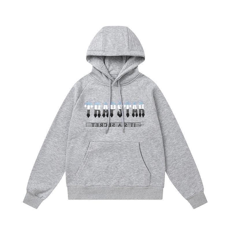 Foreign trade new rainbow color matching letter embroidery velvet loose hooded sweater casual trousers set men and women the same style