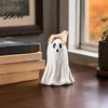 Decorative Ghost for Fall Decor Halloween Figurine, Cute Statue with Creepy Cape Fingers, Whimsical Figurine Home Desk Party Decor, Funny Indoor