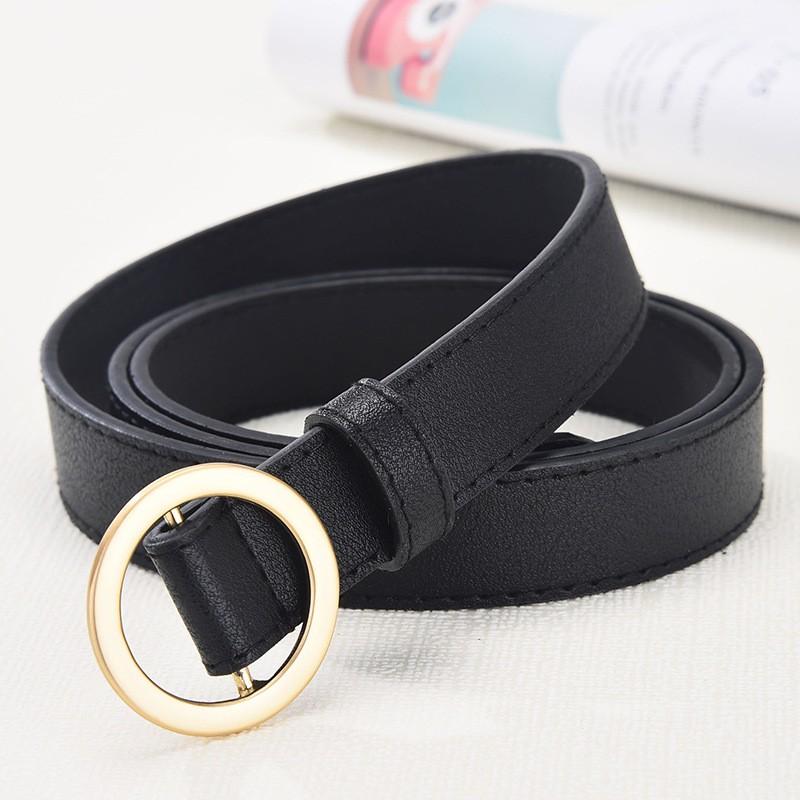Non perforated women's belt, men's lazy belt, no punching, versatile fashion, ins black decoration, Korean version jeans