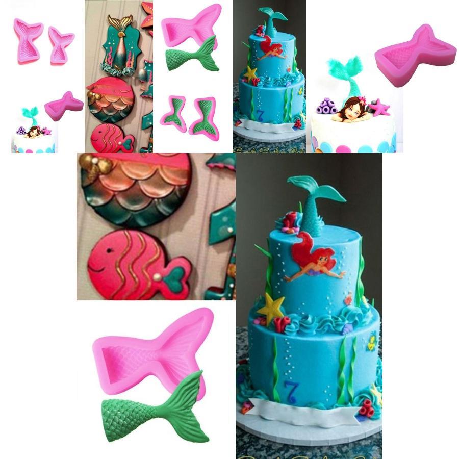 Mini Mermaid Tail Silicone Mold For Cake Decorating And Baking Chocolate Mold