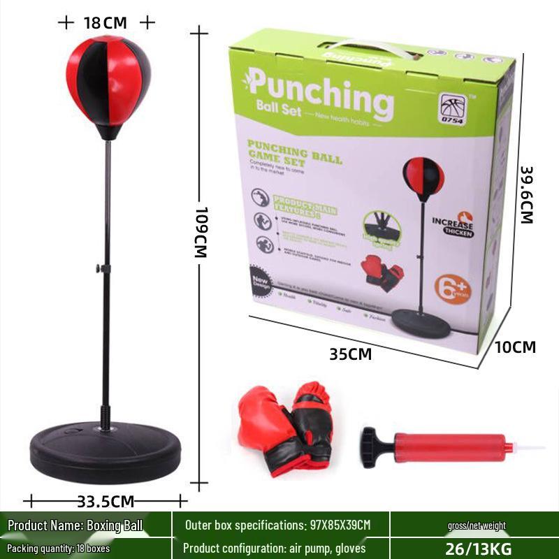 Детский набор «Вертикальный скоростной мяч и боксерские перчатки»