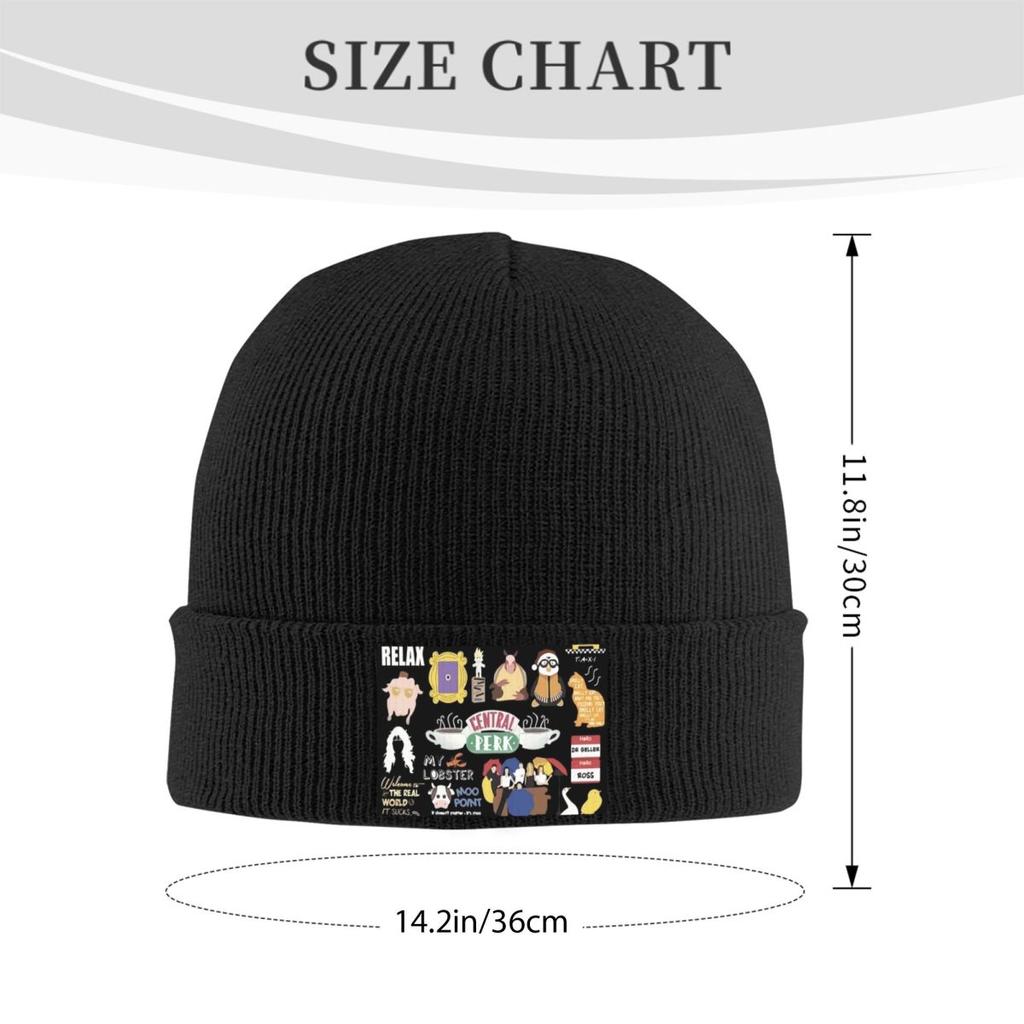 Unisex Funny Friends Collage Warm Knitted Cap Winter Knit Bonnet Hat Skullies Beanies Hip Hop Caps for Unisex