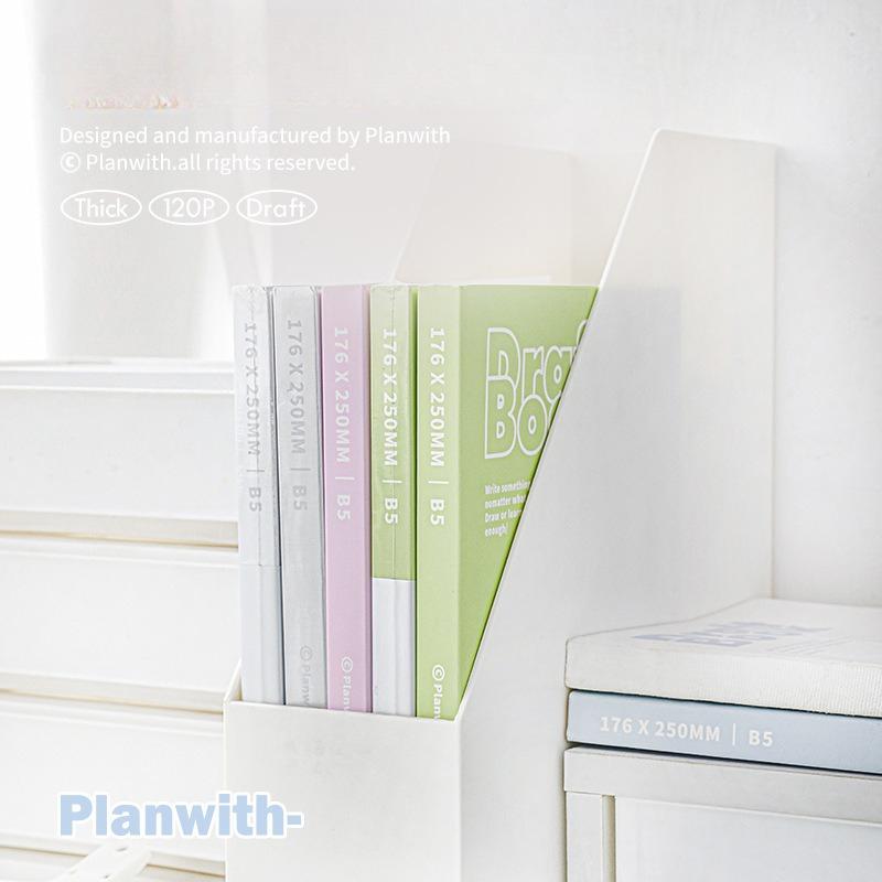 Planwith Friends Project Thick Series Draft Book, Blank Inner Page Flat Spread Draft Book Student Notebook