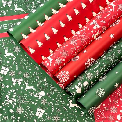5pc Christmas Waterproof Packaging Paper Holiday Party Christmas Eve Valentine's Day Bouquet Gift Packaging Decoration