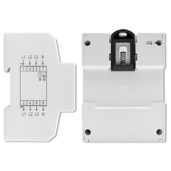 Qoltec Dreiphasen-bidirektionales elektronisches Messgerät | Energiezähler für Hutschiene | 400V | 100A | LCD | 4P
