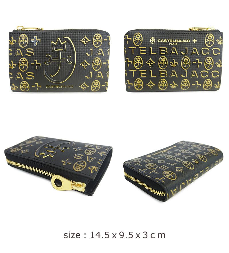 Castelbajac L-shaped Zipper Bifold Wallet, Cite, 089652 (White)