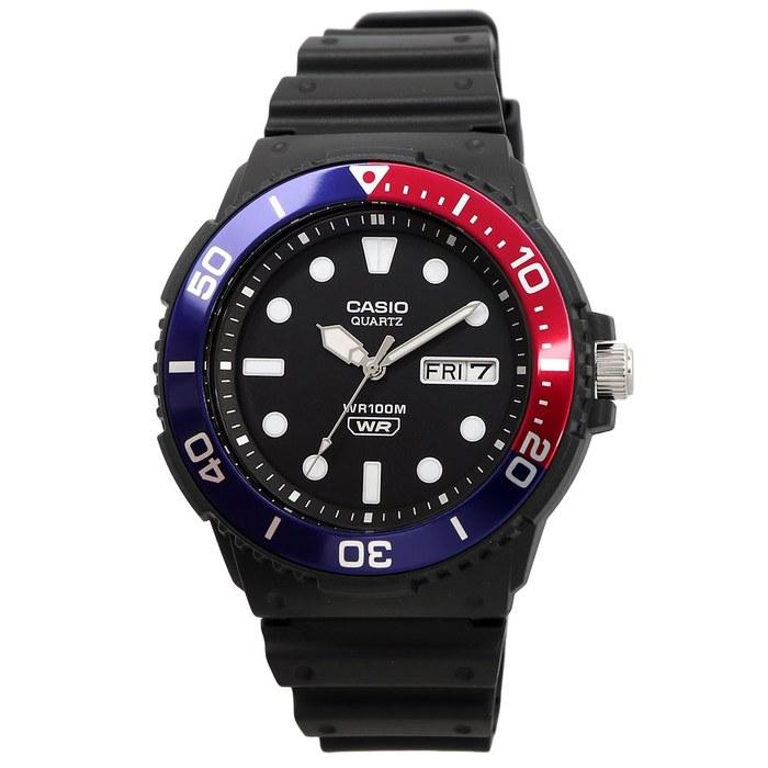 Casio STANDARD Quartz Watch MRW-230H-1E2V Men's Black & Pepsi Bezel