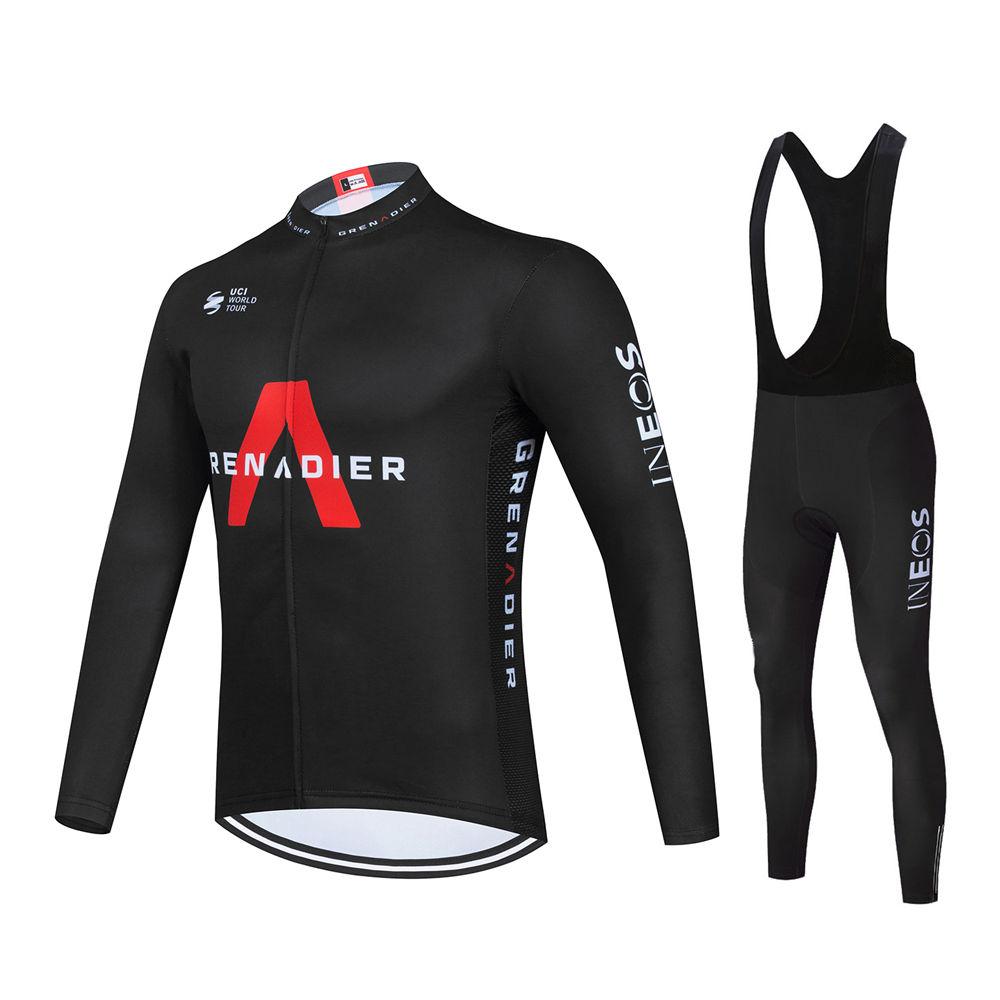 Ineos Team Long Sleeve Cycling Jersey Set for Men, MTB Bike Clothing, Bicycle Wear, 19D Gel Bib Pants 2026