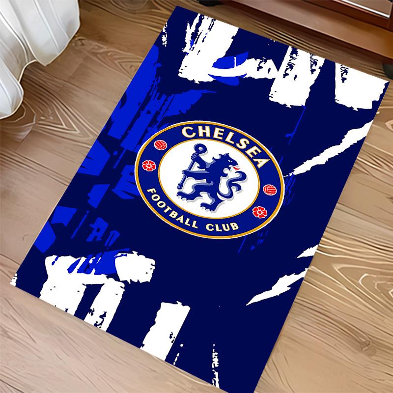 1pc Chelsea FC logo Print Area Rug - Soft,Washable Non-Slip Indoor Mat for Office Chairs,Living Room,Home Office Decorative Rug