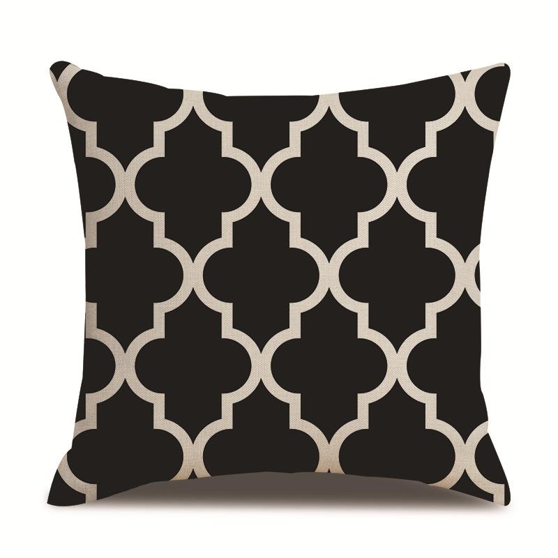 Leinen Kissenbezug Schwarz Geometrischer Pfeil Wellenförmiger Punkt Kissenbezug Zuhause Weiche Einrichtung Kissenbezug