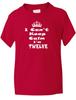 12th Twelfth Birthday Keep Calm I'm 12 Birthday Present Kids T Shirt Age 1-13