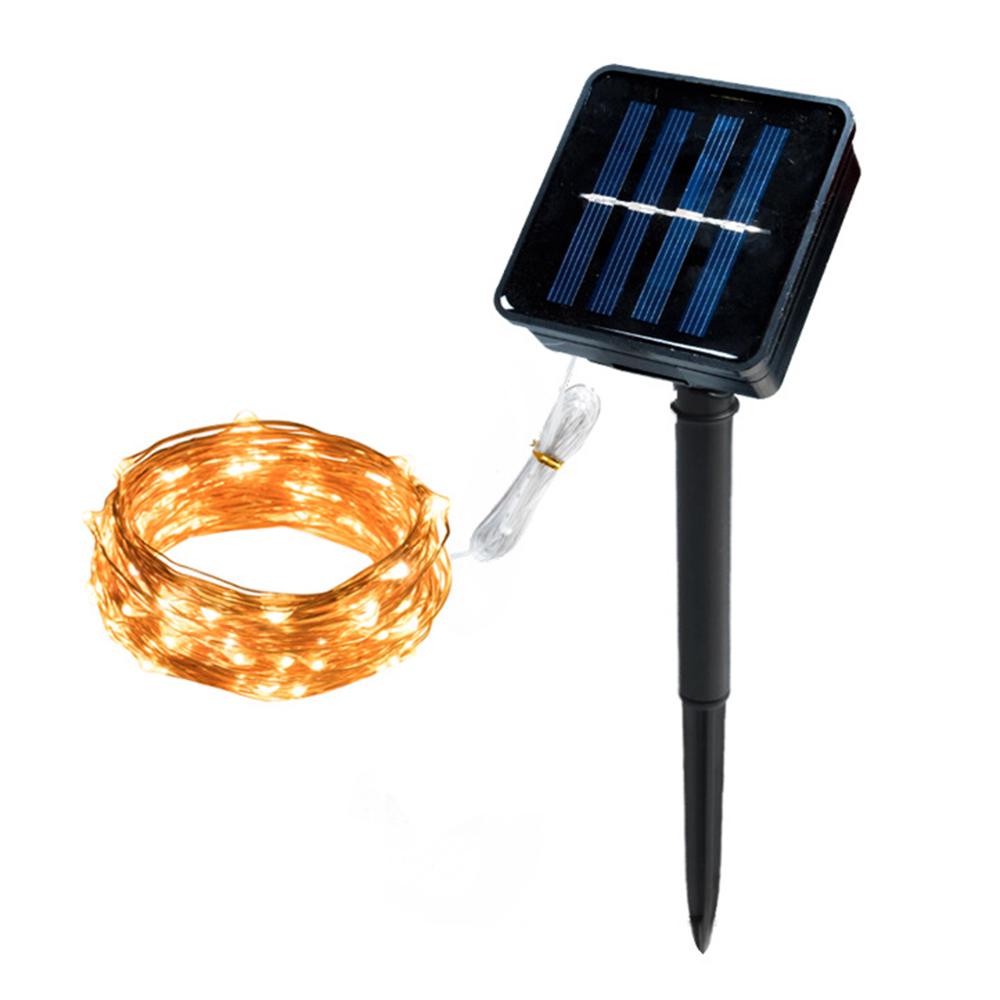 Solar Copper Lamp String Christmas LED Decorative Lamp Copper Star String Lamp Light String 8