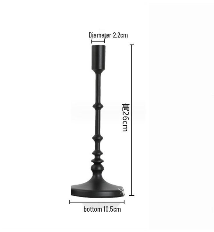 Black Wrought Iron Retro Candlestick Ornament for Christmas, Halloween, Weddings
