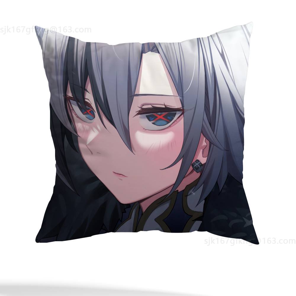 Arlecchino Genshin Impact Kissenbezug Milbenabweisender Kissenbezug Unsichtbarer Reißverschluss Seidig kurzer Plüsch Sofakissenbezug