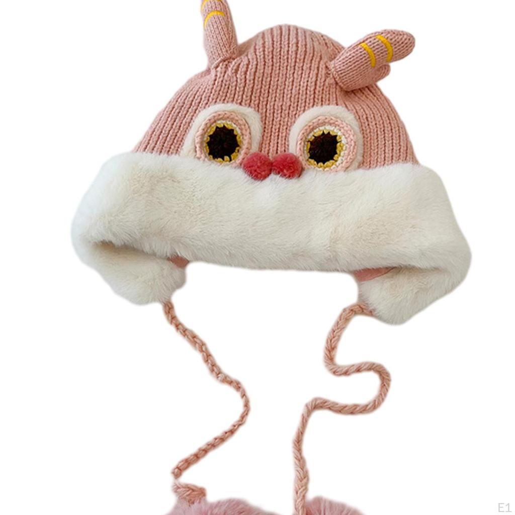 Chinesischer Hut Warmes Geschenk Niedlich Weich Skaten Skifahren Tierische Kopfbedeckung für Kinder 6-8 Jahre Mädchen