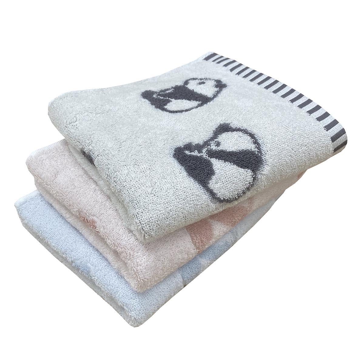 

Imabari Towel Face Towel, Panda Pattern, Set of 3, Approx. 34x80cm, Made in Japan, Gentle on Skin, Suitable for Daycare, Babies, Naptimes,