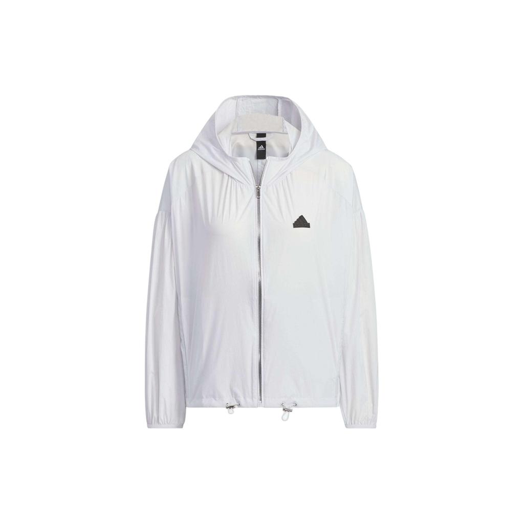 adidas Women's White Tech UPF Hooded Jacket IM8835