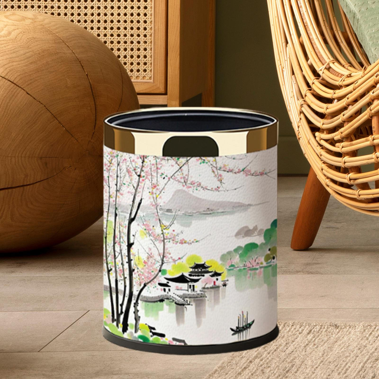 

10L Elegant Decorative Trash Can for Home, Office, Hotel, Bathroom, Living Room Style B