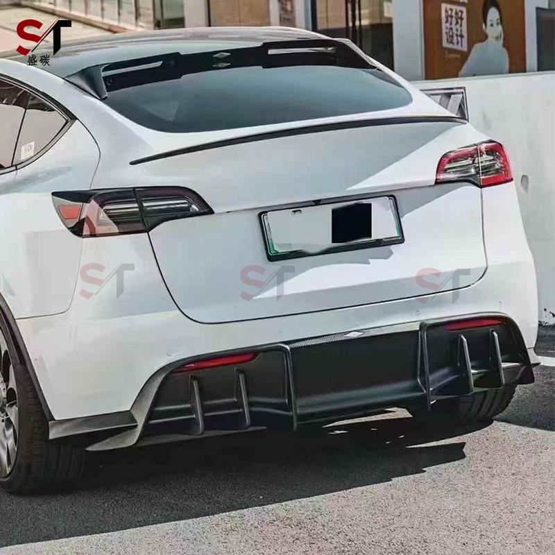 AD Style Carbon Fiber Rear Diffuser Lip for Tesla Model Y