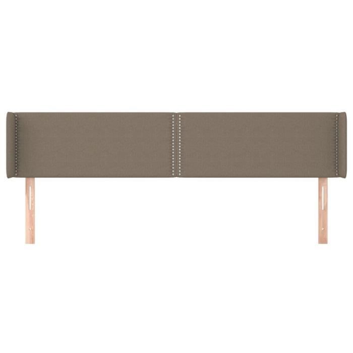 VidaXL Tête de lit avec oreilles Taupe 203x16x78-88 cm Tissu3118654