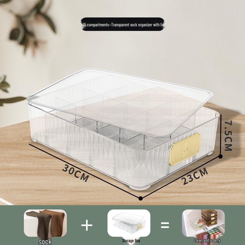 Multifunctional Plastic Underwear Storage Box with Lid – Organizer for Bras, Socks, and Underpants