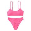 Women's Summer Fashion Sexy Color Waist Split Strap Bikini Swimsuit Set