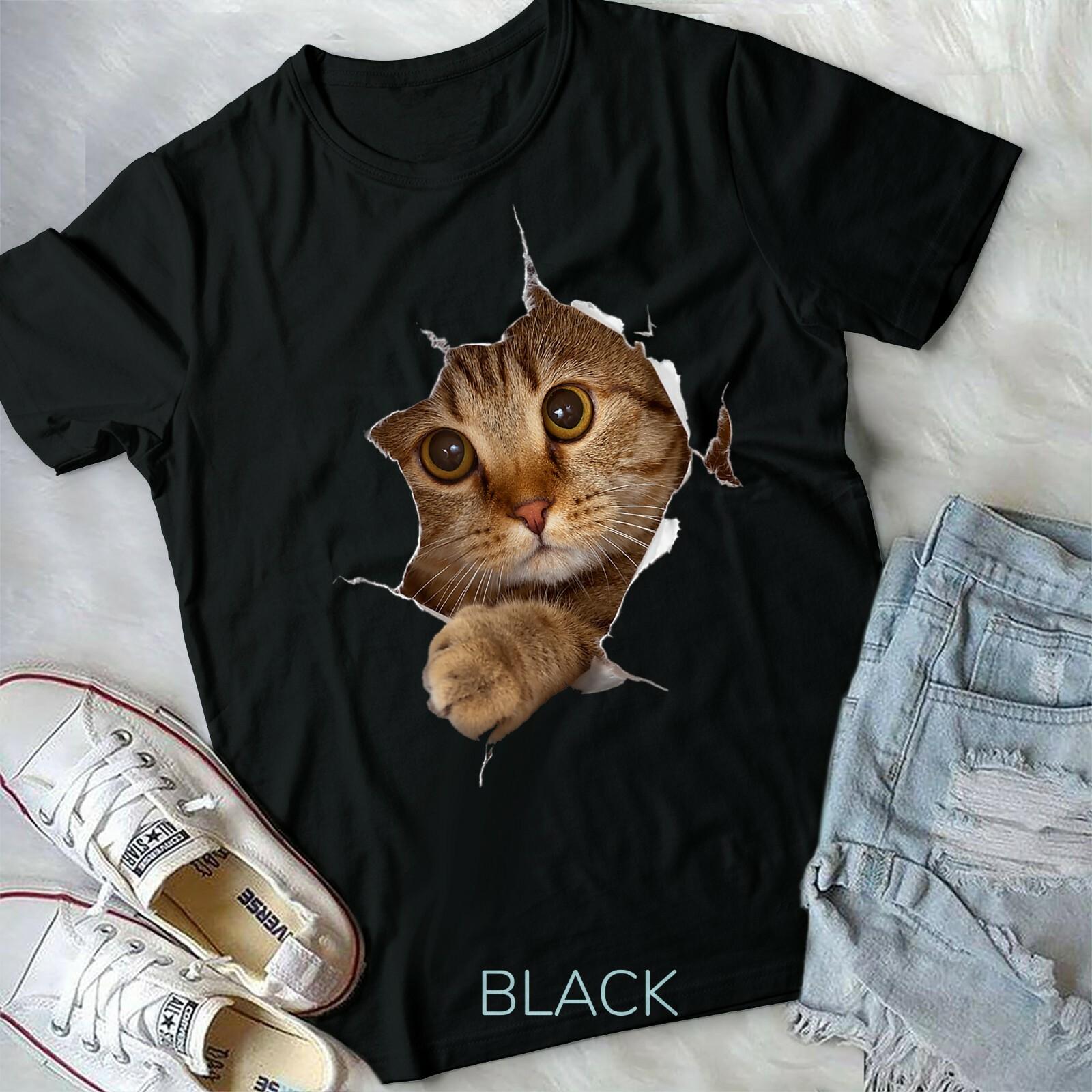 Sweet Kitten Torn Cloth Funny Cat Lover Cat Owner Cat Lady Unisex Form T-shirt S