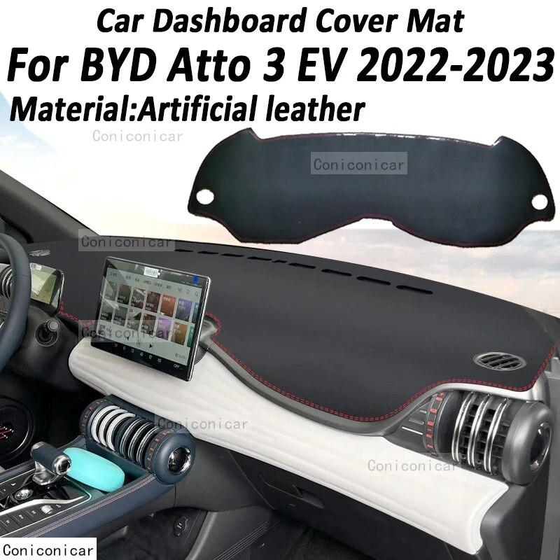 

Для BYD Atto 3 EV 2023, коврик для приборной панели автомобиля, козырек от солнца, коврик из искусственной кожи, анти-УФ-аксессуары, защитные коврики