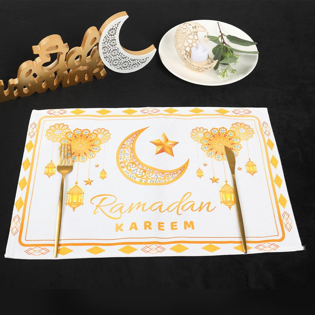 Ramadan Decoration Meal Mat EID Mubarak Decoration 2024 For Home Meal Mat Ramadan Kareem Islamic Muslim Party Eid Al Adha Gifts