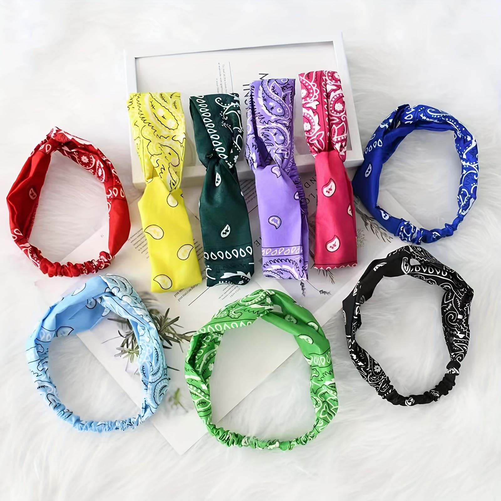 

12 piece elastic headband hip hop dance running sweat absorbing headband, very suitable for fitness and daily wear