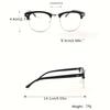Men's Fashion Glasses Oval Half Frame Durable PC Material Suitable for Daily Commuting Home Use