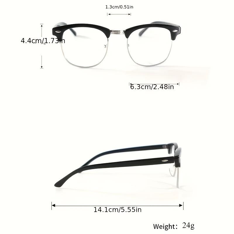Men's Fashion Glasses Oval Half Frame Durable PC Material Suitable for Daily Commuting Home Use