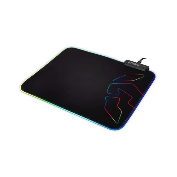 Tapis Gaming - Krom - Knout RGB - Eclairage LED - Antidérapant - USB