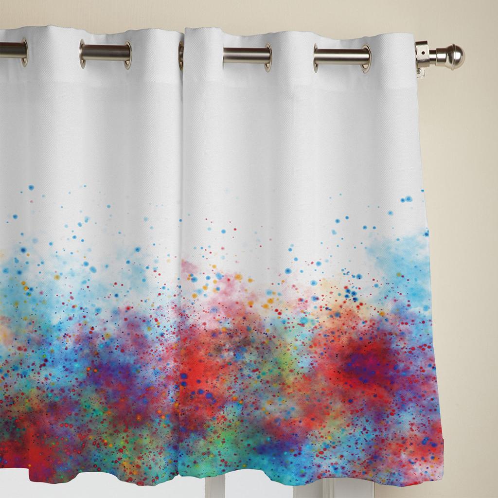 Bedroom Kitchen Curtain Abstract Color Paint Window Curtains Curtains for Living Room Decorative Items