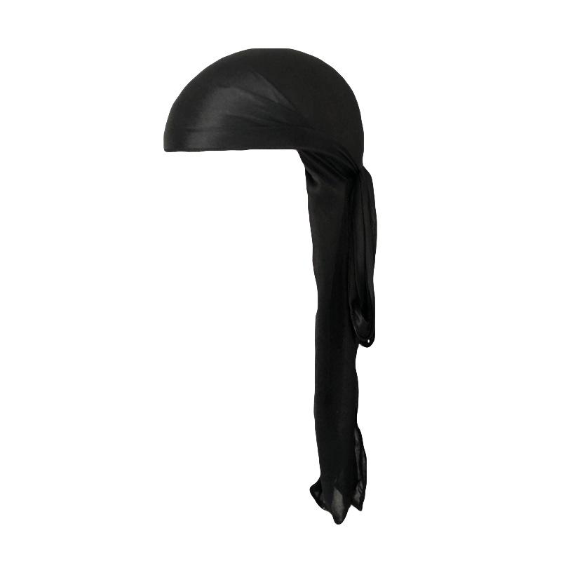 Silk-Style Elastic Knitted Long Tail Headscarf Turban