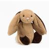 Coelho Patchwork Animal de Pelúcia Macio Marrom 31cm