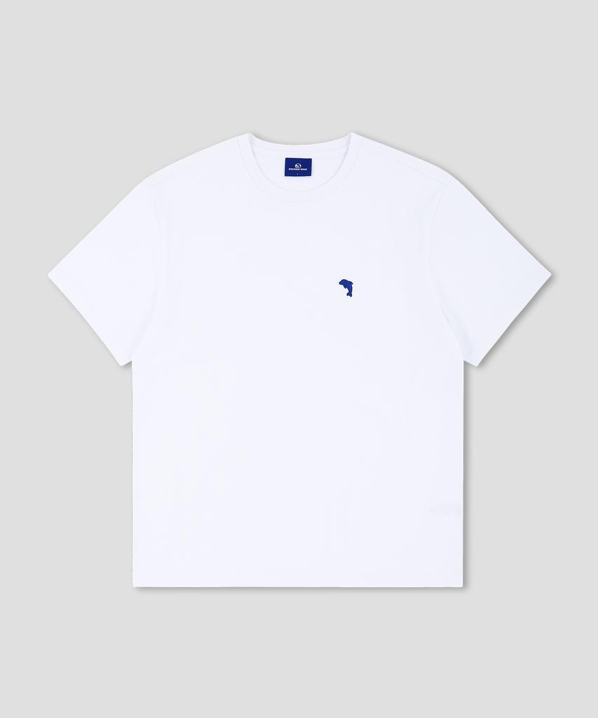 DOLPHIN WAVE APPAREL [3-Pack] Dolphin Mini Chain Embroidery 16-Count Short Sleeve T-Shirt White & White & White