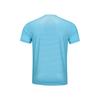 Li Ning Badminton Series Striped Quick-Dry Straight-Cut Short Sleeve T-Shirt Men Tops Sky-Blue AAYU137-3