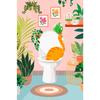Watercolor Cute Kittens Potted Plant Canvas Print Cartoon Green Plants Animals Wall Art Postes for Modern Living Room Home Decor