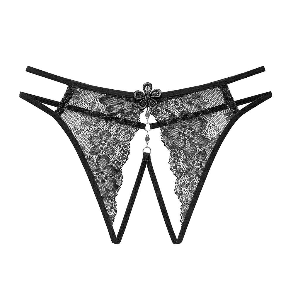Sheer Lace Open Crotch Thong - Quick Release Temptation 2248