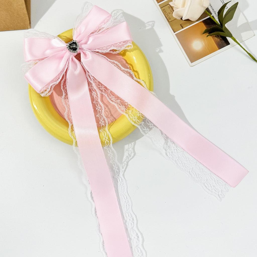2pcs Elegant Long Lace Ribbon Bow Hair Clips Women Girls Hairpins Bowknot Barrettes Fashion Hair Accessories