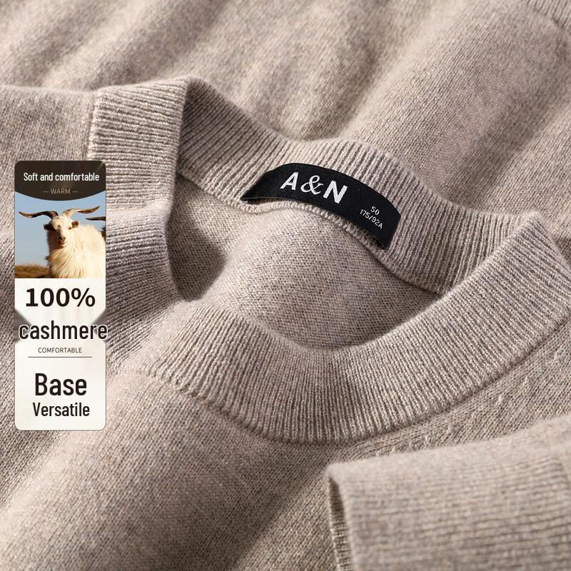 Men's 100% Cashmere Round Neck Pullover Sweater