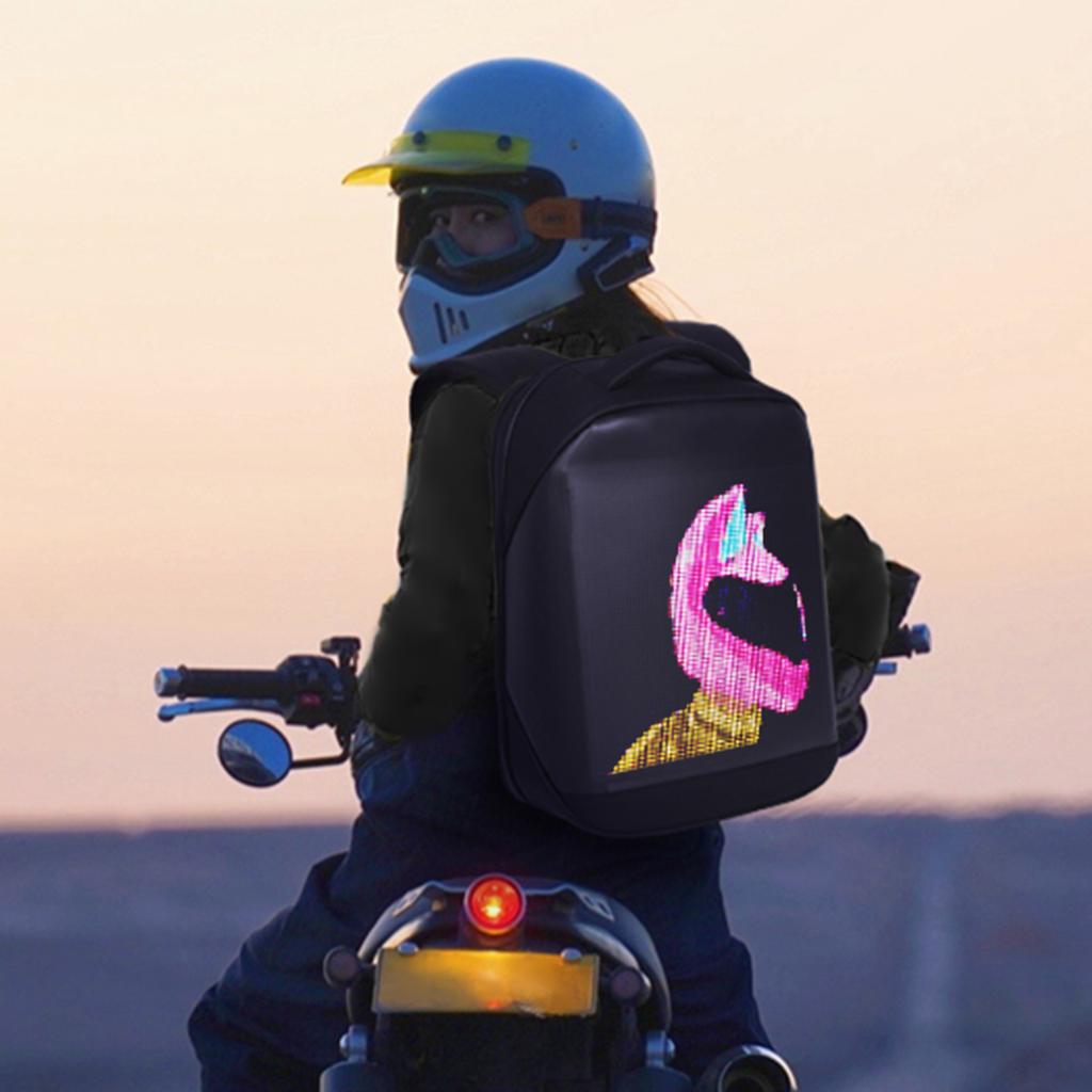 LED Backpack Smart Backpack for Men LED Bag Outdoor Sports Bag DIY Animation Creative LED Backpack for Women and Men