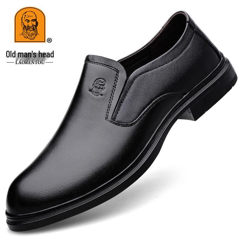 Men s Breathable Leather Business Shoes - Autumn Casual British Style 39 чёрный