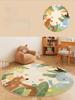Cartoon Style Bedroom Decor Round Carpet Animal Print Carpets for Living Room Fluffy Soft Lounge Floor Mat Thick Plush Study Rug