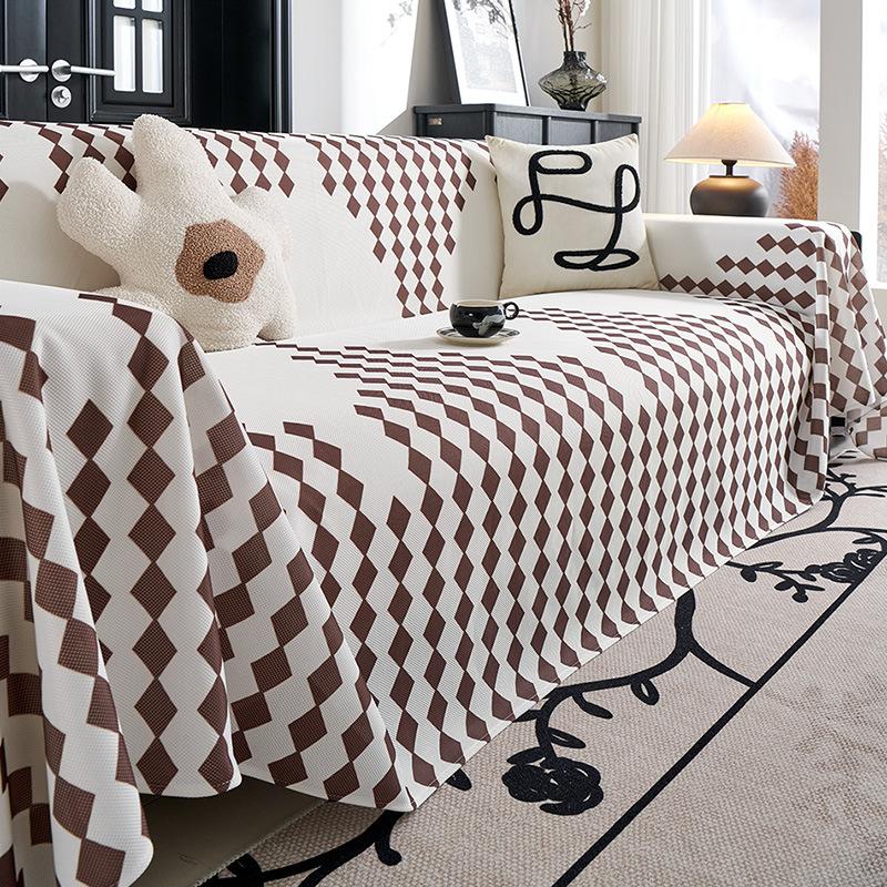 Summer Ice Slicky Fiber Sofa Cover, Pet Friendly, Suitable for Single Chair, Double Sofa, Three-Seater Sofa, Four-Seater Sofa, Combination Sofa