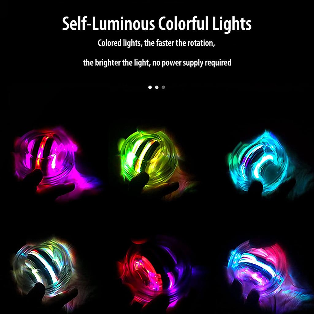 Auto-Start Power Gyro Ball Självlysande Hand Handled Underarmstränare Träna led och muskler med LED-lampor