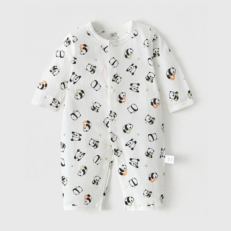 Bawełniany body dla noworodka: Piżama z długim rękawem, bez metki, na lato